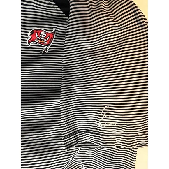 TAMPA BAY BUCCANEERS Black Stripe Short Sleeve Polo Shirt XL/XXL READ** - Picture 3 of 9